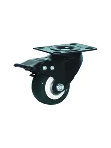 Roue à frein en polypropylène noir 100×31 mm