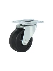 Roue pivotante caoutchouc noir 40×17 mm
