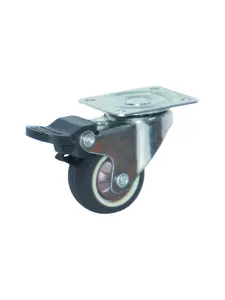Roue à frein caoutchouc thermoplastique chrome 38×16 mm