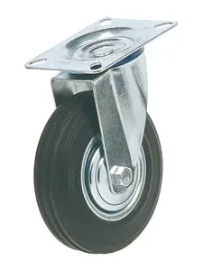 Roue pivotante industrielle legere caoutchouc 100×26 mm