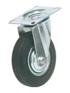 Roue pivotante industrielle legere caoutchouc 125×33 mm