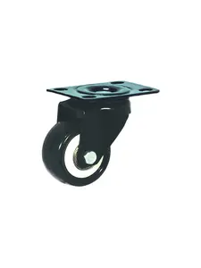 Roue pivotante polypropylène noir 50×24 mm