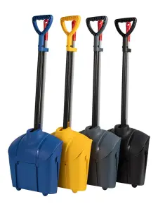 Pelle à poussière avec balai coupe-vent grise