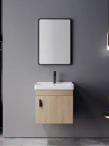 Meuble de salle de bains 51x 36 x 42 Cm en contreplaqué cèdre chêne
