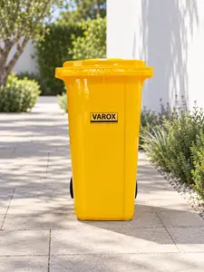 Poubelle à roulettes 240l 73,5×58,5×105,5cm jaune
