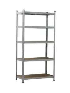 Étagère en métal galvanisé 5 niveaux plateaux en MDF 175 kg 180 X 90 X 40 cm