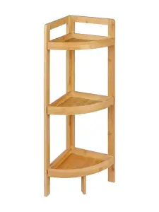 Étagère d’angle à 3 niveaux en bambou 23 x 23,8 x 80 cm
