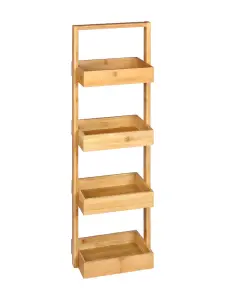 Étagère à 4 niveaux en bambou 28 x 15 x 88 cm