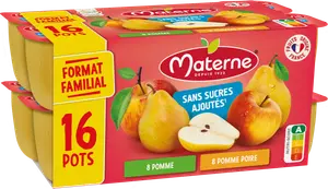 COMPOTES COUPELLES SANS SUCRES AJOUTÉS POMME, POMME POIRE