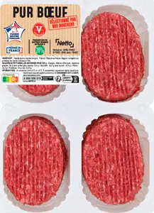 VIANDE BOVINE : 12 STEAKS HACHÉS 20% MG