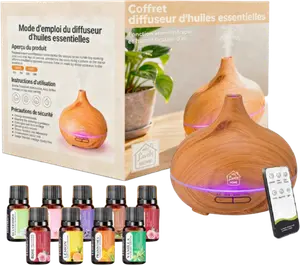COFFRET DIFFUSEUR D'HUILES ESSENTIELLES AVEC LED