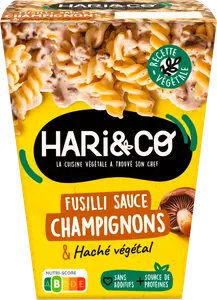 BOX FUSILLI SAUCE CHAMPIGNONS & HACHÉ VÉGÉTAL HARI & CO