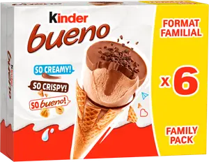 CÔNES GLACÉS NOISETTE BUENO CHOCOLAT AU LAIT