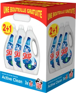 LESSIVE LIQUIDE ACTIVE CLEAN X40 LAVAGES