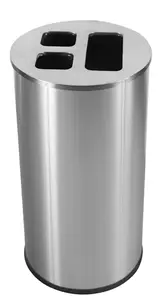Poubelle tri sélectif bureau 60L inox brossé JVD