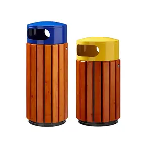 Corbeille bois et métal Canberra tri sélectif 60L
