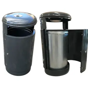 Corbeille acier renforcé Havane 70L avec cendrier