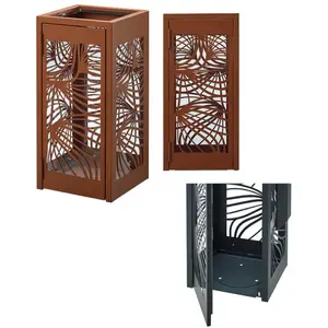 Corbeille Vigipirate et anti-nuisible Bella 110L effet corten