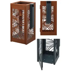 Corbeille Vigipirate et anti-nuisible Bella 110L effet corten avec cendrier 3L