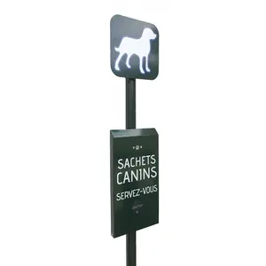 Borne de propreté canine avec distributeur de sachets en liasse