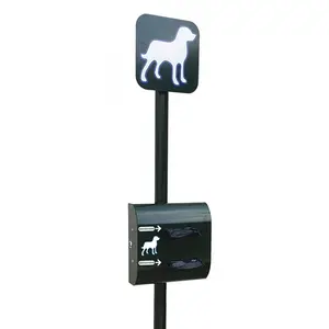 Borne de propreté canine avec distributeur double de sacs en rouleau