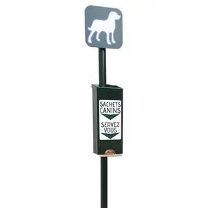Borne de propreté canine avec distributeur de sachets papier à l’unité