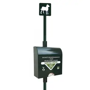 Borne de propreté canine avec distributeur sacs papier en liasse