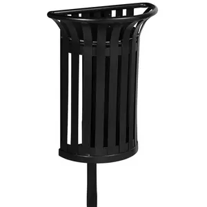Corbeille Tulipe demi-lune fixation sur poteau 35L