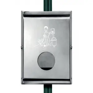 Distributeur mural de sachets hygiène canine en inox brossé