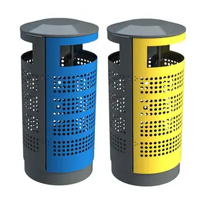 Corbeille Australie perforée vigipirate tri sélectif 2 flux 40 L