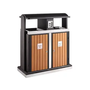 Poubelle extérieure tri sélectif évolution 2x50L avec cendrier