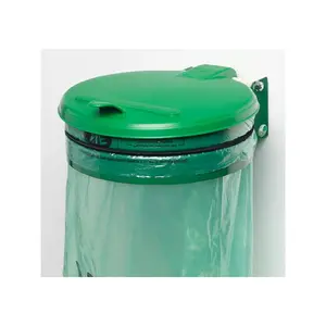 Support sac mural avec couvercle plastique