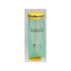 Support sac avec couvercle plastique sur poteau avec platine