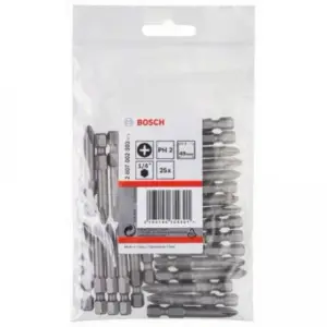 25 Embout de vissage court et long cruciforme Phillips, qualité extra dure PH2 Longueur 49mm BOSCH 2607002503