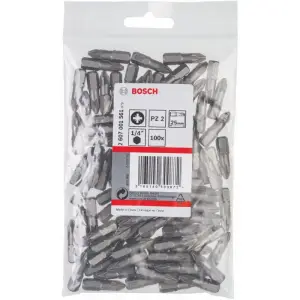 Embout de vissage PZ 2, 25mm 100 pièces Bosch 2607001561
