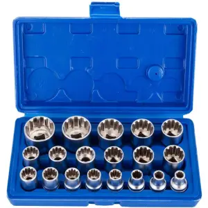 Jeu de douilles à embout hexagonal, 19 pièces k111019