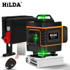 niveau laser 4D vert 16 lignes à nivellement automatique, projection horizontale et verticale à 360 degrés - HILDA NL4D16