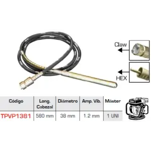 VIBRATEUR A AIGUILLE TOTAL 38mm / 6m TPVP1381