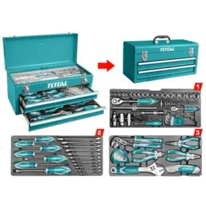 coffret d'outils Professionnel Avec 97 Piéces TOTAL THPTCS70971