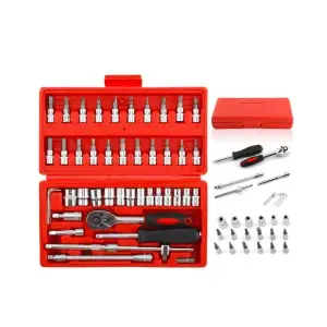 ensemble douille à cliquet tournevis 46PC 1/4 ENC46