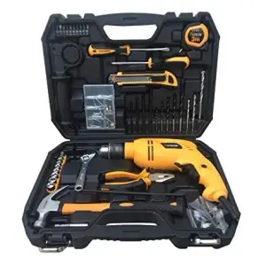 coffret perceuse à percussion 600W + 101 Outils et access - hoteche HT0012K