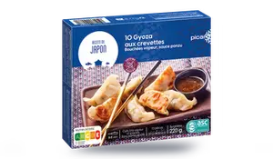 10 gyoza aux crevettes, bouchées vapeur, sce ponzu