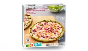 2 tartes fines inédites saumon fumé, oignon rouge