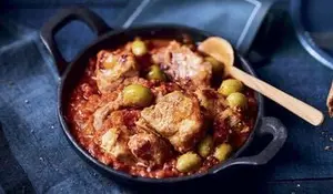 Sauté de porc tomates olives
