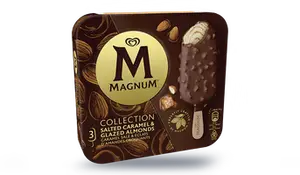 3 Magnum caramel salé et éclats d'amandes croquants