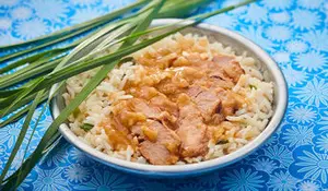 Porc à la citronnelle et riz basmati cuisiné