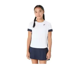 GIRLS TENNIS SS TOP BRILLIANT WHITE/MIDNIGHT