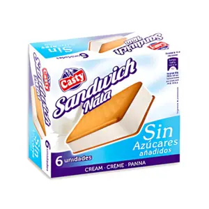Pack Glace Sandwich Crème Sans Sucre Casty 6 unités 115ml