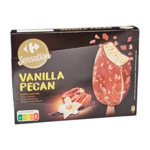 Bâtonnets Glace Vanille Pécan Caramel Carrefour Sensation 4 unités 280g