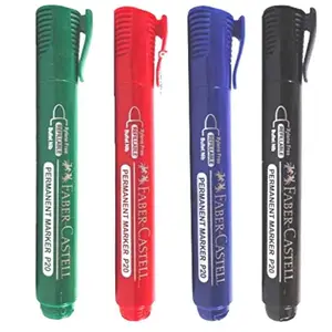 Marqueur Permanent Noir & Bleu & Vert & Rouge FaberCastell x 4